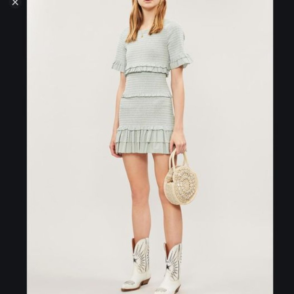 LoveShackFancy Aveline ruffled cotton mini dress